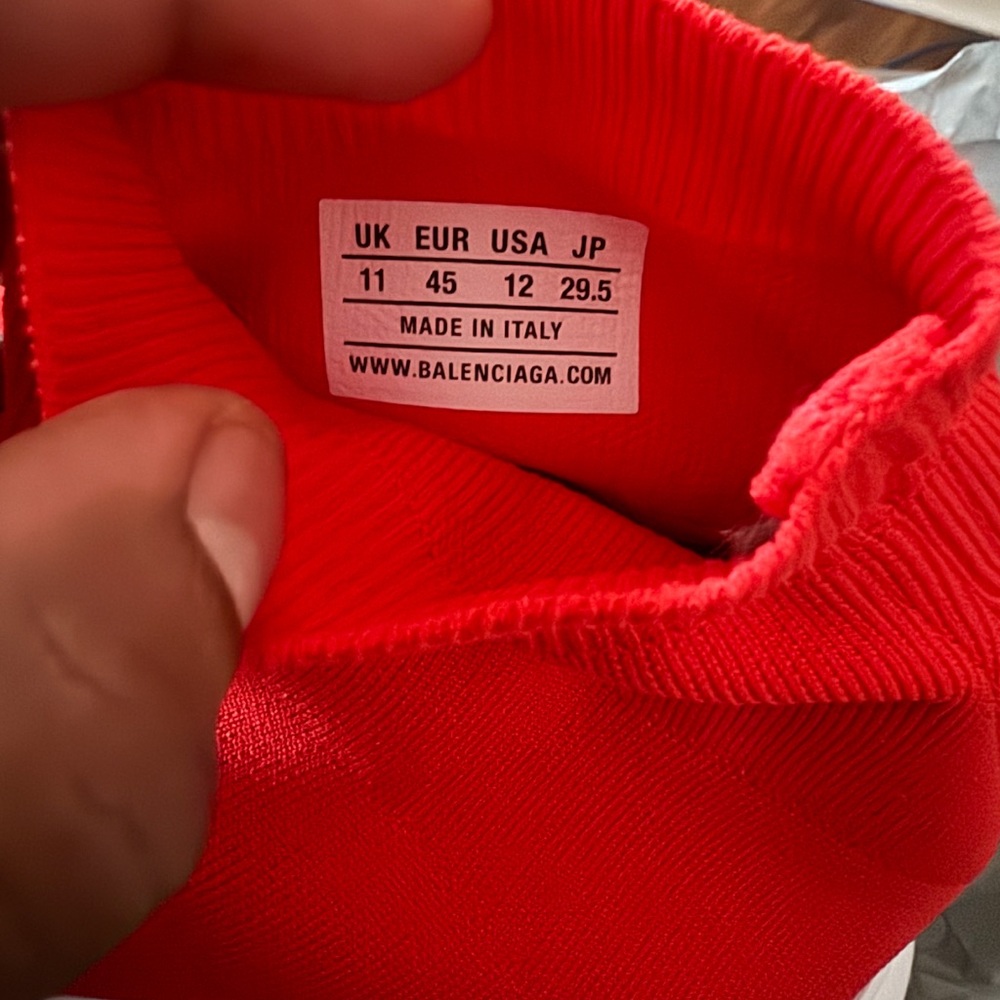 Balenciaga Vibrant Red Knit Sneakers - Picture 2 of 3
